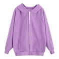 thumbnail image 5 of Hoodies for Women Hoodie Fashionable Casual Solid Zipper Inner Rabobs Sleeve Sweatshirt Hemlock, 5 of 7