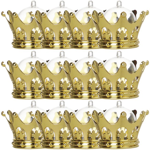 WORGEOUS 12 piezas Coras de caramelo Crown Recipientes de dulces rellenos con favores de boda de domo