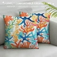 thumbnail image 3 of COMIO  Starfish Coral Pillow Covers,Beach Coastal Nautical Ocean Themed Throw Pillow Case Summer Sea Blue Teal Cushion Cover for Couch Sofa Bed Farmhouse Indoor Outdoor Decorative, 3 of 5