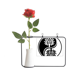 thumbnail image 1 of El budismo religión White Yin Yang redondo Botella de decoración de jarrones colgantes de flores rosas artificiales, 1 of 3
