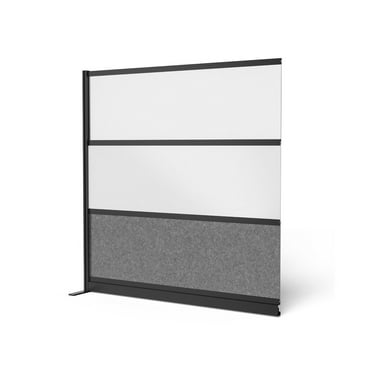 Luxor Modular Wall Room Divider System - Black Frame - 70" x 70" Add-On Wall - Wide Paneling