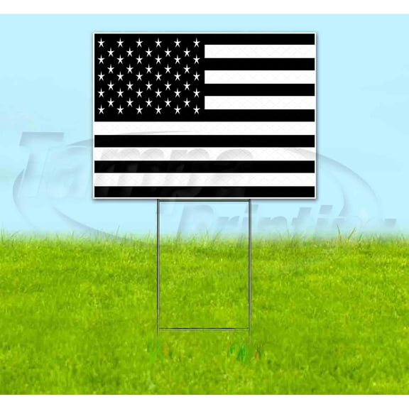 American Flag (18" x 24") Yard Sign, Includes Metal Step Stake