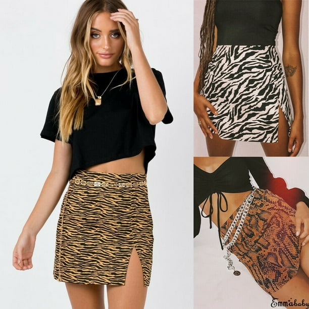 Download Meihuida - Womens Bodycon Zebra Leopard Print Skirt ...