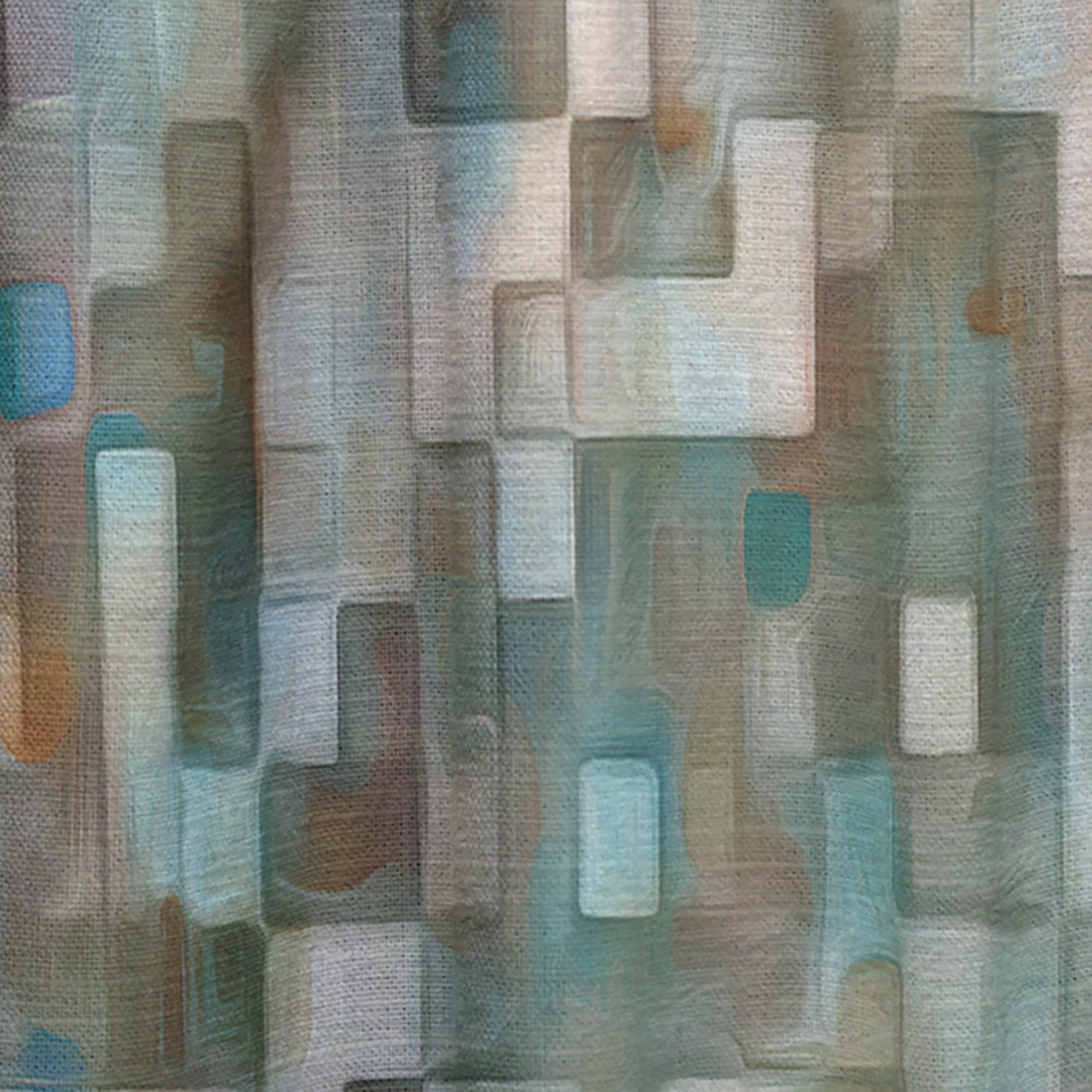 Designart 'Turquoise Blocked Abstract I' Modern Curtain Panel
