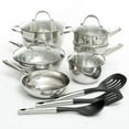 thumbnail image 2 of Oster Ridgewell 13 Piece Stainless Steel Belly Shape Cookware Set in Silver Mirror Polish with Hollow Handle, 2 of 8