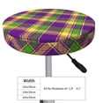 thumbnail image 2 of Goofa Mardi Gras Plaid Printed Stool Covers Round, Waterproof Round Bar Stool Covers Anti-Slip Round Bar Stool Seat Cover with Elastic Bands Durable -13 inch, 2 of 7