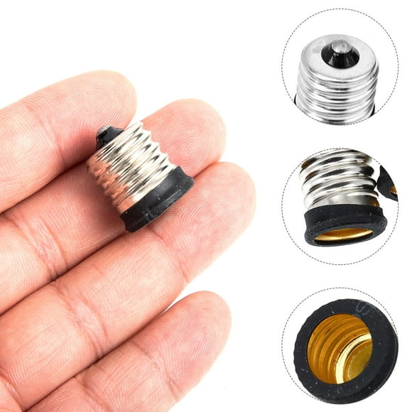 REOFLYUP Lamp Base Socket Converter 8 Pcs Light Bulb Socket Converters Silver Plastic Garage Use