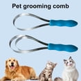 thumbnail image 2 of Pet Deshedding Loop Tool, Stainless Steel Undercoat Rake with Comfort Grip for Dogs and Cats, Removes Loose Fur, 2 of 10