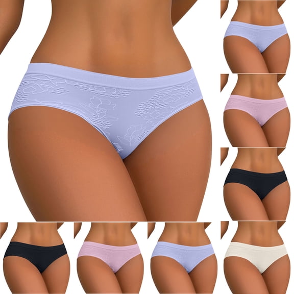 Ashirexll Ladies Underwear Panties, Plus Size Underwear for Women, Womens Hollow Seamless Breathable High Elasticity Low Waist Briefs