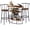 Brown, variant on VECELO 3-Piece Pub Table Set with Bar Unit and 2 Bar Stools, Industrial Wine Rack Storage Table and Chairs Sets, Brown