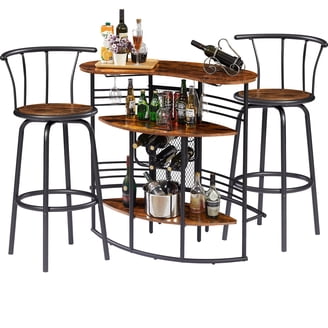VASAGLE Breakfast Bar Table and Stools Set, Tall Counter Pub Style