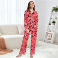 thumbnail image 6 of joogoo Pajamas Set for Women Elegant Flowers-r5 Long Sleeve Pjs Loungewear XXL, 6 of 7