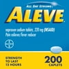 Aleve Pain Reliever & Fever Reducer Naproxen Sodium Caplets, Body Pain Relief, 200 Count