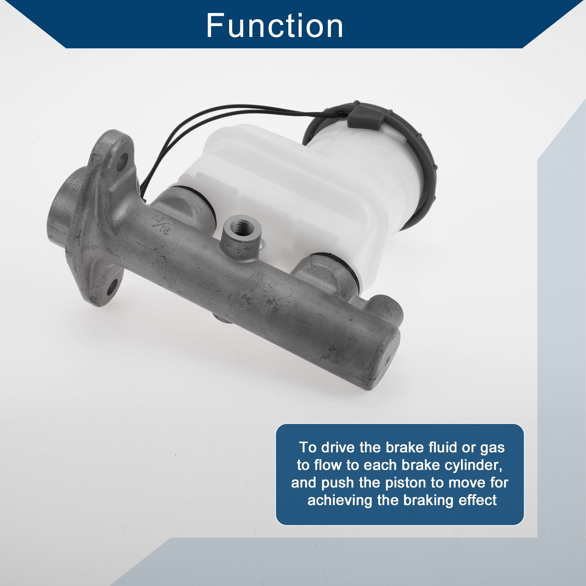 Unique Bargains No.46100S04A01 Brake Master Cylinder with Reservoir for Honda Civic 1996-2000 Engine Compartment Hydraulic Master Cylinder Durable Aluminum Alloy 1 Pc Silver Tone White