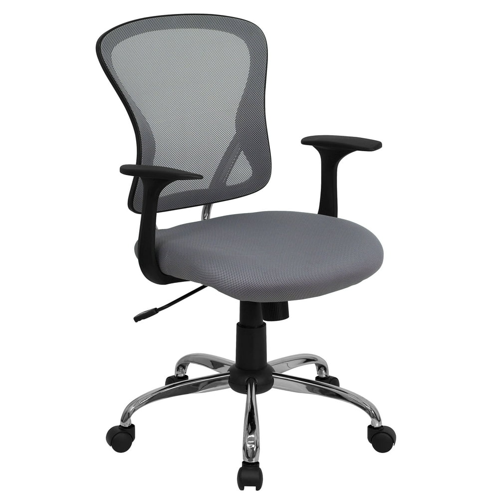 A Line Furniture Posey Grey Mesh Back Adjustable Swivel Office Arm