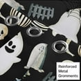 thumbnail image 5 of Halloween Shower Curtain, Black Cute Ghost Pumpkins Mummy Bath Curtain for Bathroom Decor Waterproof Polyester Fabric 72 x 72 Inches Set with Hooks, 5 of 6