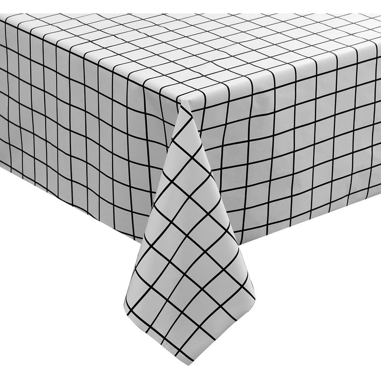 Checkered Vinyl Tablecloth Rectangle - 100% Waterproof & Stain