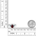 thumbnail image 6 of Gem Stone King 14K White Gold Red Rhodolite Garnet and Blue Diamond Engagement Ring for Women | 1.55 Cttw | Oval 8X6MM | Gemstone January Birthstone | Size 6, 6 of 6