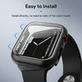 thumbnail image 2 of 2 Pack Hard PC Case for Apple Watch Series 8/7 41mm Tempered Glass Screen Protector, Ultra-Thin All Around Protective Touch Sensitive Glass Screen Cover for iWatch Series 8/7 41mm, Black, 2 of 5