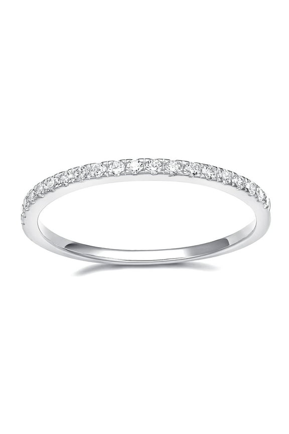 Wedding Band 925 Sterling Silver Wedding Ring for Women Stackable Eternity Rings for Her Size 6.5