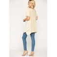 thumbnail image 3 of Star Textured Knit Mixed Tunic Top With Shark Bite Hem - Pale Pink, S, 3 of 6