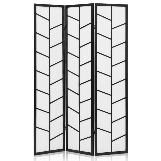 MoNiBloom 3 Panel Wood Folding Room Divider, 5.8 ft Tall Partition Wall