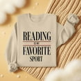 thumbnail image 4 of Reading Is My Favorite Sport Sweatshirt Book Lover Gift Funny Long Sleeve Pullover Sweatshirts, M Khaki, 4 of 6