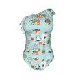 thumbnail image 4 of Yiaed Christmas Winter Animals Print Women One Piece Swimsuits Tummy Control One Shoulder Bathing Suits Pattern Ruffle Swimwear-Small, 4 of 8
