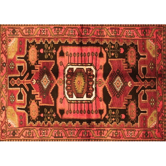 Ahgly Company Indoor Rectangle Persian Orange Traditional Area Rugs, 4' x 6'