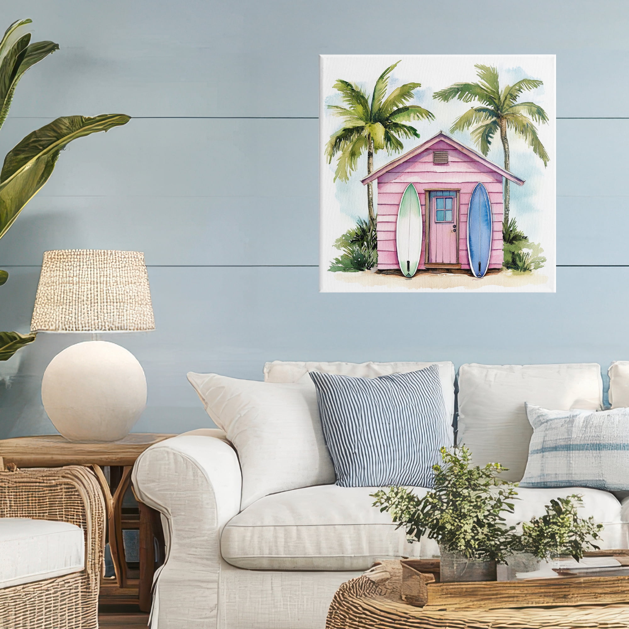 Stupell Industries Surf Shack Under Palms Canvas Wall Art, design by Petal Prints Design