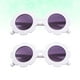 thumbnail image 2 of ColoMX 2pcs Resina Anti-UV Gafas de sol para niños Gafas de sol con diseño de girasol Gafas de moda Accesorios de vestir para niños (Marco blanco con vidrio púrpura), 2 of 7