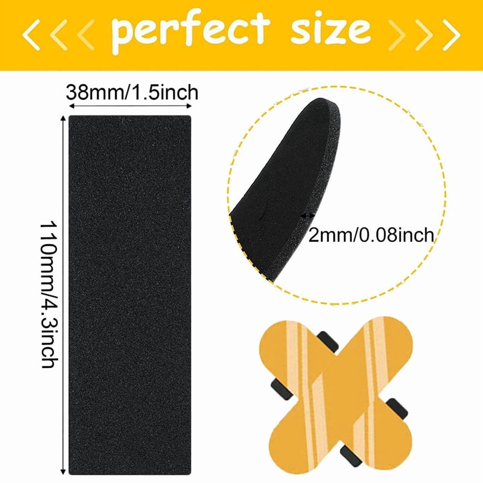 144 Pieces Fingerboard Foam Grip Tape Adhesive Foam Tape Black Non Slip Foam Grip Tape for Mini Fingerboards