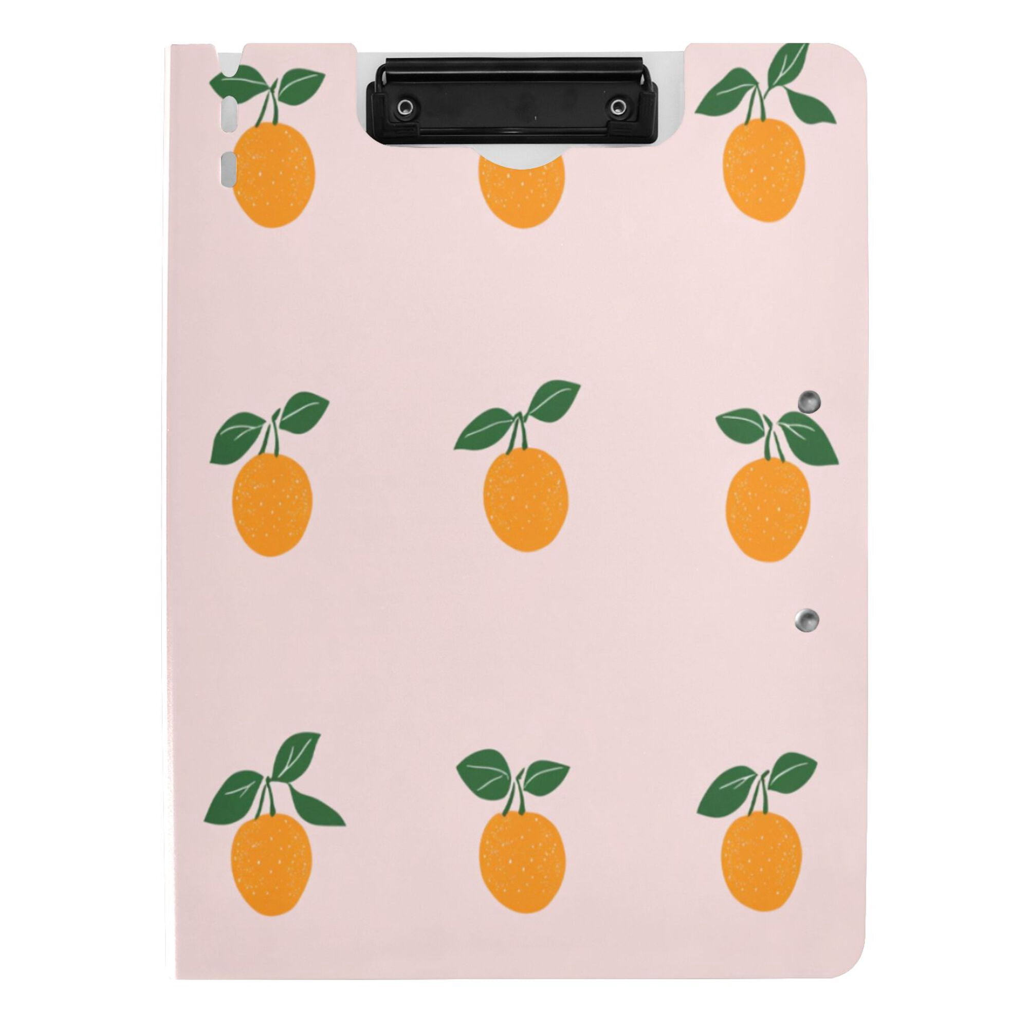 FORMRS A4 Clipboard Folder with Pen Holder Horizontal Foldable School Office Binder, Cartoon Citrus