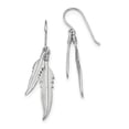 thumbnail image 2 of 925 Sterling Silver Rhodium-plated Polished Feathers Dangle Earrings, 2 of 4