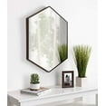 thumbnail image 3 of Kate and Laurel Rhodes Miroir Mural Hexagonal Mi-Siècle Moderne, Brun Noyer, 31x22 Pouces, 3 of 5