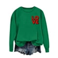 thumbnail image 2 of Itsame Valentine's Sweatshirt Womens Long Sleeve T-Shirts Loose Crew Neck Tops Green Size S, 2 of 5