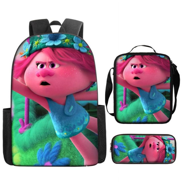 Magic Elf Backpack Teenage Student Schoolbag Large Capacity Cartoon Backpack Three-piece Set-fanceye