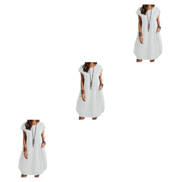 Vestido de mujer Sonducket Poliéster Jersey Color Sólido Doble Bolsillo