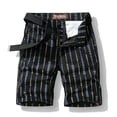 thumbnail image 1 of LYMAYTER Men's Striped Cargo Shorts Summer Utility Design Multiple Pockets Casual Shorts 28-38, 1 of 10
