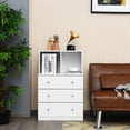 thumbnail image 4 of Gymax Commode à 3 Tiroirs avec Casiers, Coffre de Rangement pour Chambre et Salon, Blanc, 4 of 10