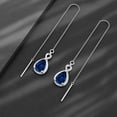 thumbnail image 5 of AOBOCO Infinity Gemstone Threader Earrings Long Chain Drop Earrings 925 Sterling Silver 12 Birthstone Birthday Jewelry Gifts for Women (Gift Box), 5 of 7