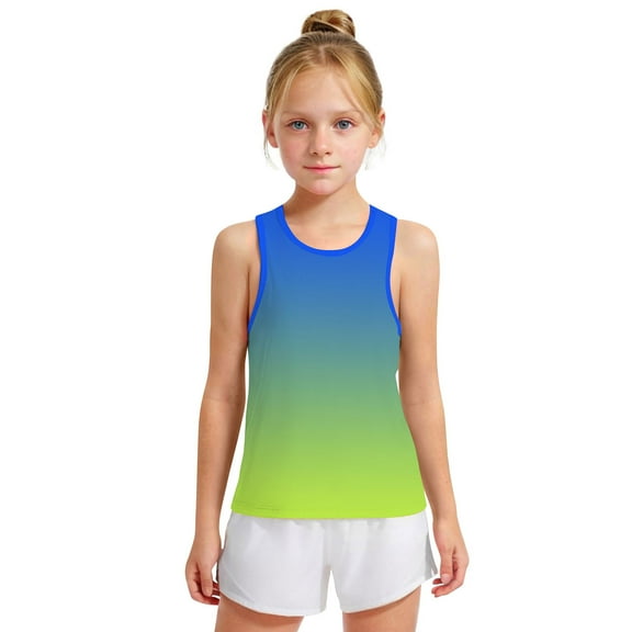 piuwrlz Children Girls Boys Sleeveles Tank Tops for Toddler Refreshing Vest Fashionable Round Neck Pullover Blue Size 12 Years