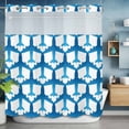 thumbnail image 2 of Art Aircraft No Hook Shower Curtain with Snap in Liner Blue Gradient Cartoon Airplane Watercolor Retro Waterproof Bathroom Shower Curtain with See Through Top Window for Bathtub 72" x 72", 2 of 9