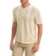 thumbnail image 5 of CAMISA DE PÓLO DE MALLA PARA HOMBRE INSPIRADA EN CHIC, CON BOTONES, DE MANGA CORTA, LIGERA Y CASUAL, VERANO, TALLA 2XL, CAQUI, 5 of 6