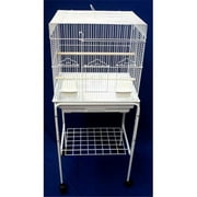 5824-4814WHT Square Top Small Bird Cage with Stand in White