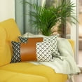 thumbnail image 3 of Mike&Co New York Decorative Vegan Faux Leather Throw Pillows Set of 2 Brown 12x20, 3 of 6