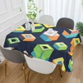 thumbnail image 2 of Yayeee Tablecloths 60" x 120" Rectangle Wrinkle Resistant Party Table Cover, Green Cubes, 2 of 8