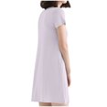 thumbnail image 6 of SwiftWear Basic Sleepshirts for Women Soft Short Sleeve Nightgowns Padded Sleepwear T-Shirt Dress with Pockets Purple, 6 of 9