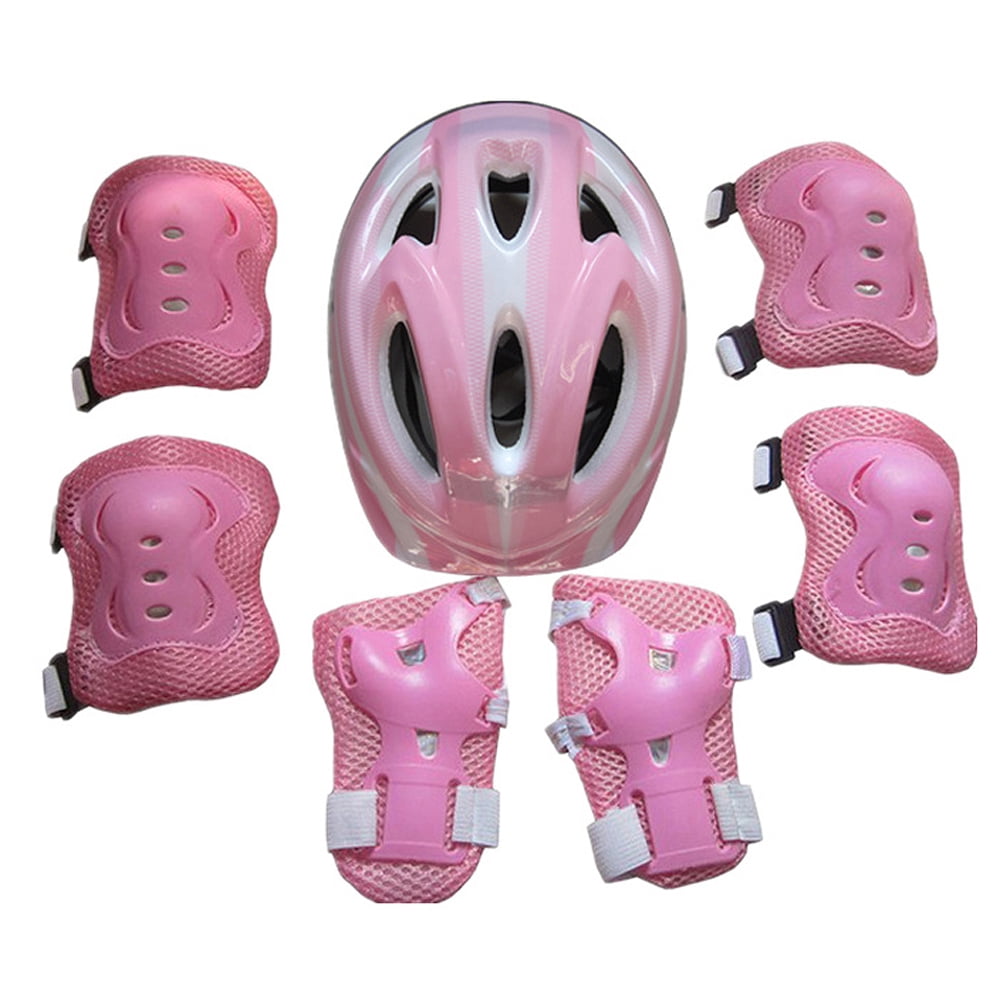 girls helmet and knee pads
