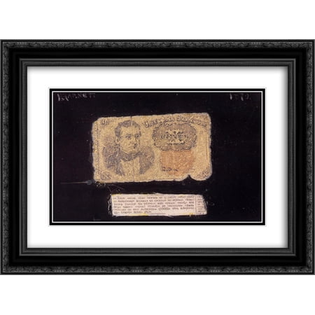 William Michael Harnett 2x Matted 24x20 Black Ornate Framed Art Print 'Still Life Ten-Cent Bill'